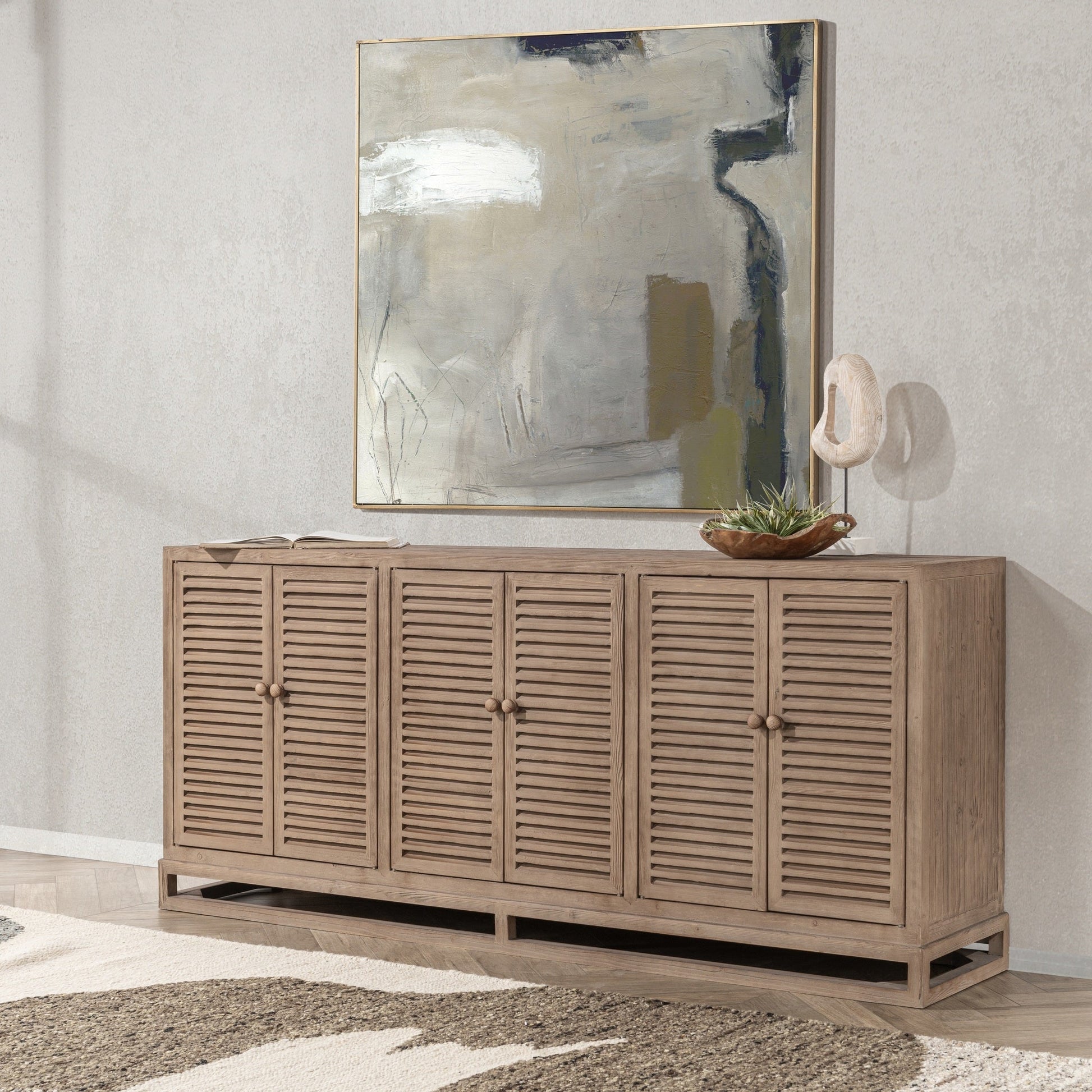 Jolen 6 Door Buffet - Distressed Brown