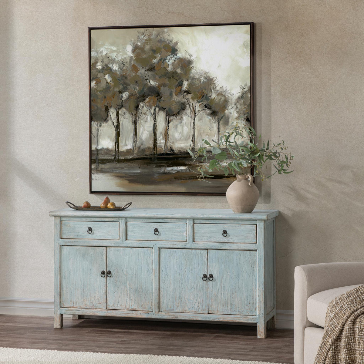 Marisol Cabinet - Ocean Mist / 3 Drawer 4 Door by Classic Home - view 7