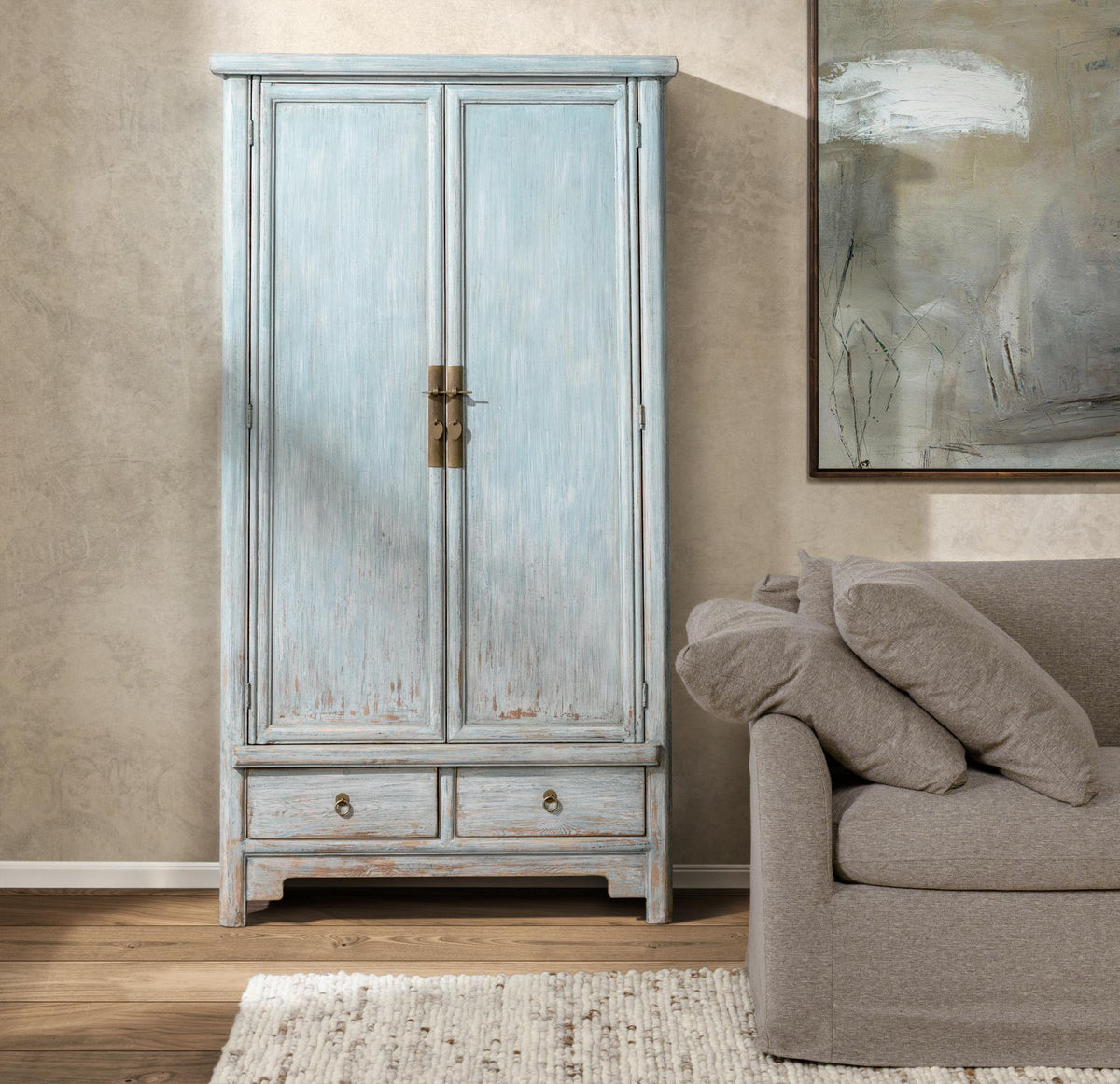 Marisol Tall Cabinet - Ocean Mist / 2 Drawer 2 Door by Classic Home - view 6