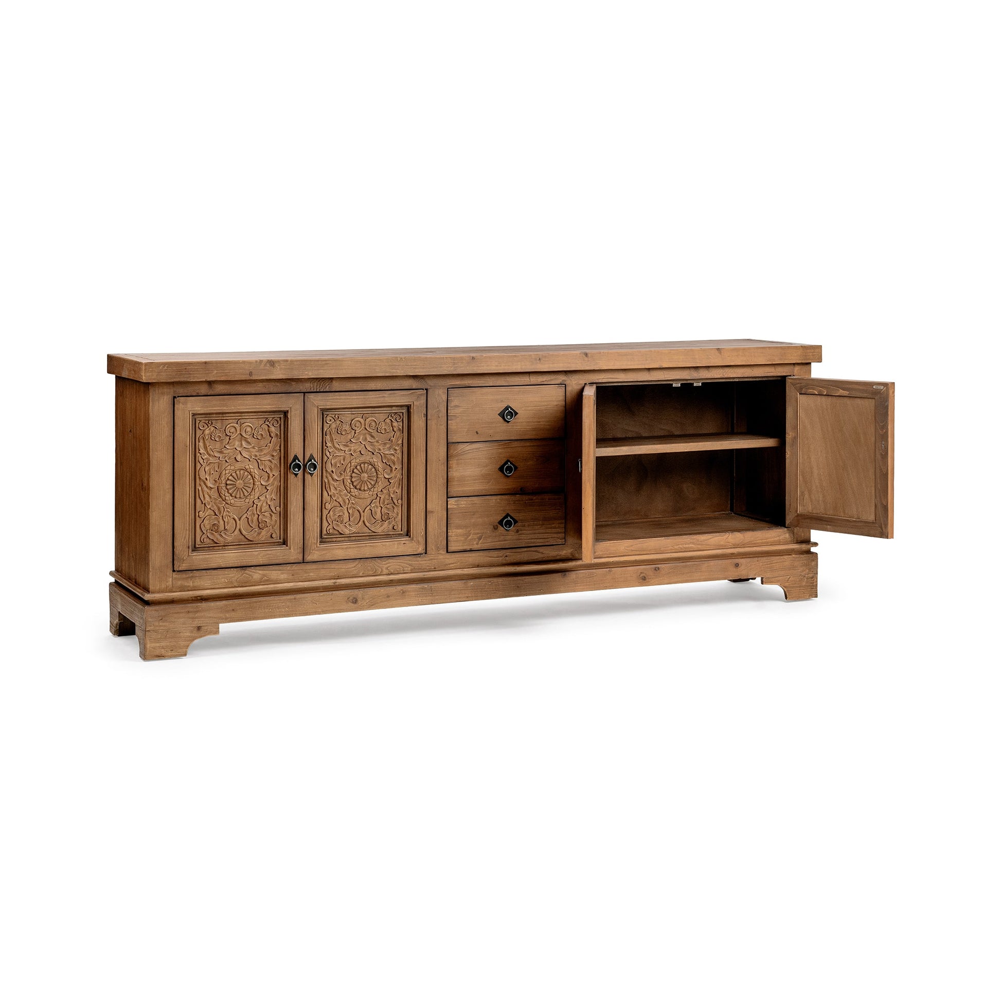 Amita 3 Drawer 4 Door Cabinet - Brown