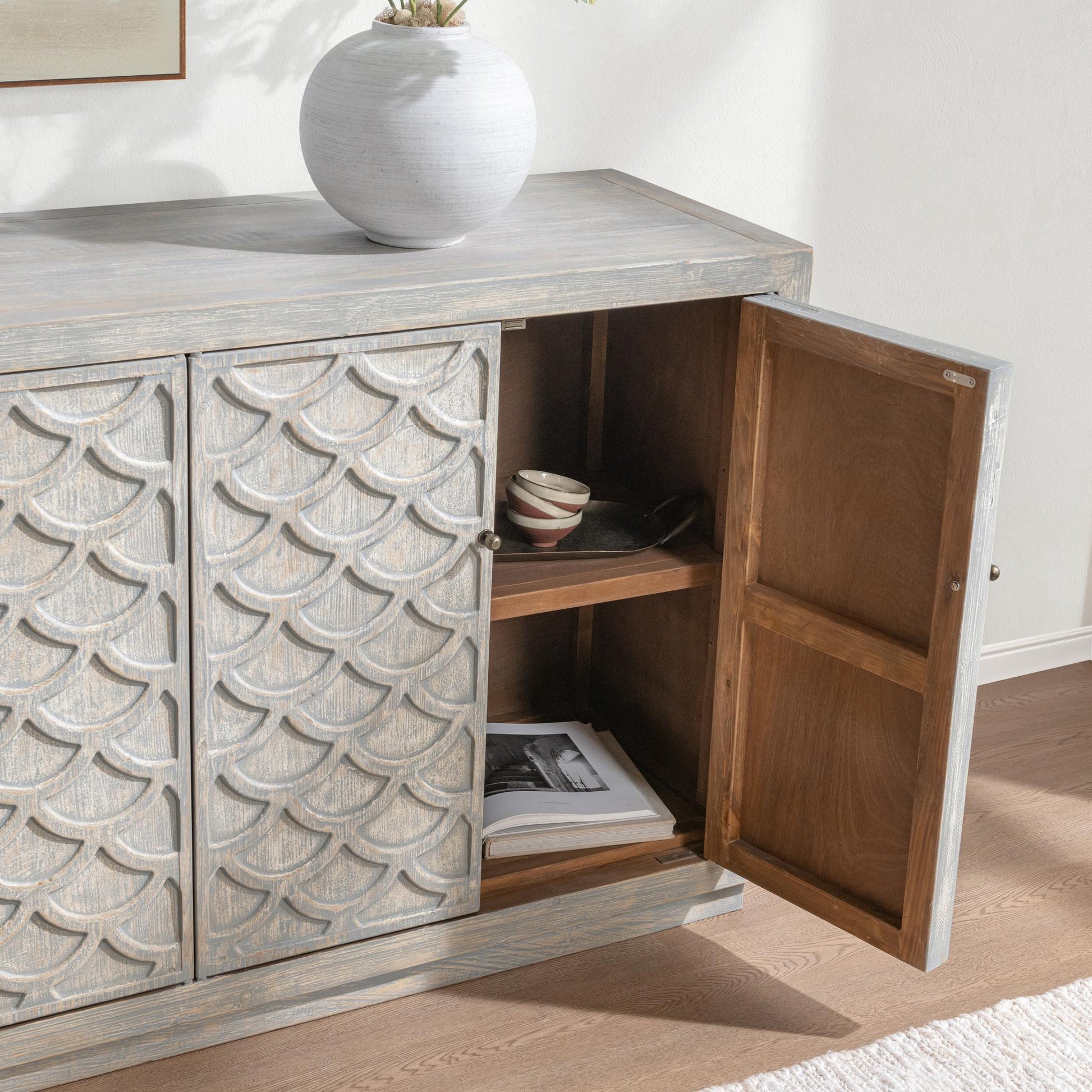 Malibu 8 Door Cabinet - Blue Washed
