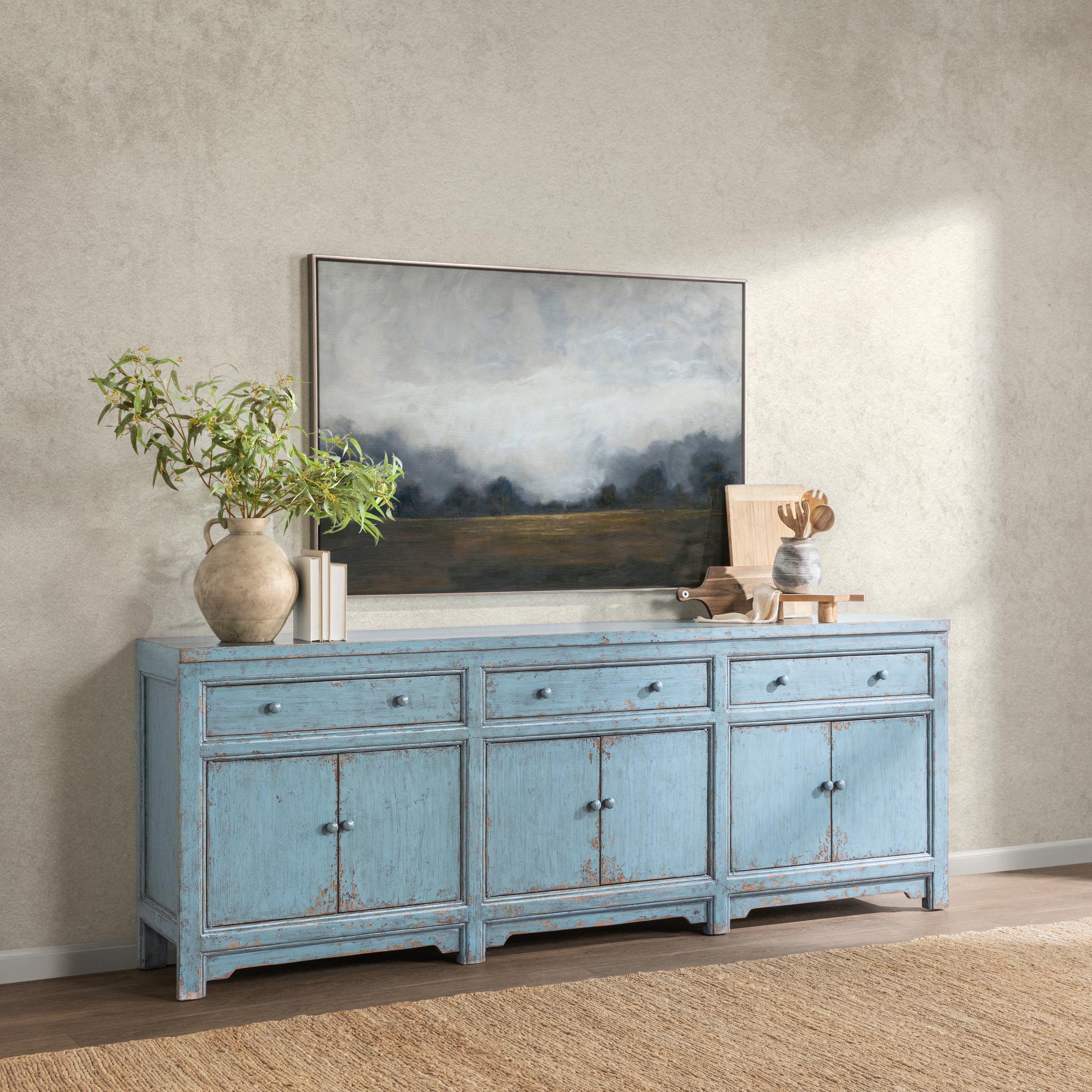 Winford 3 Drawer 6 Door Cabinet - Harbor Blue