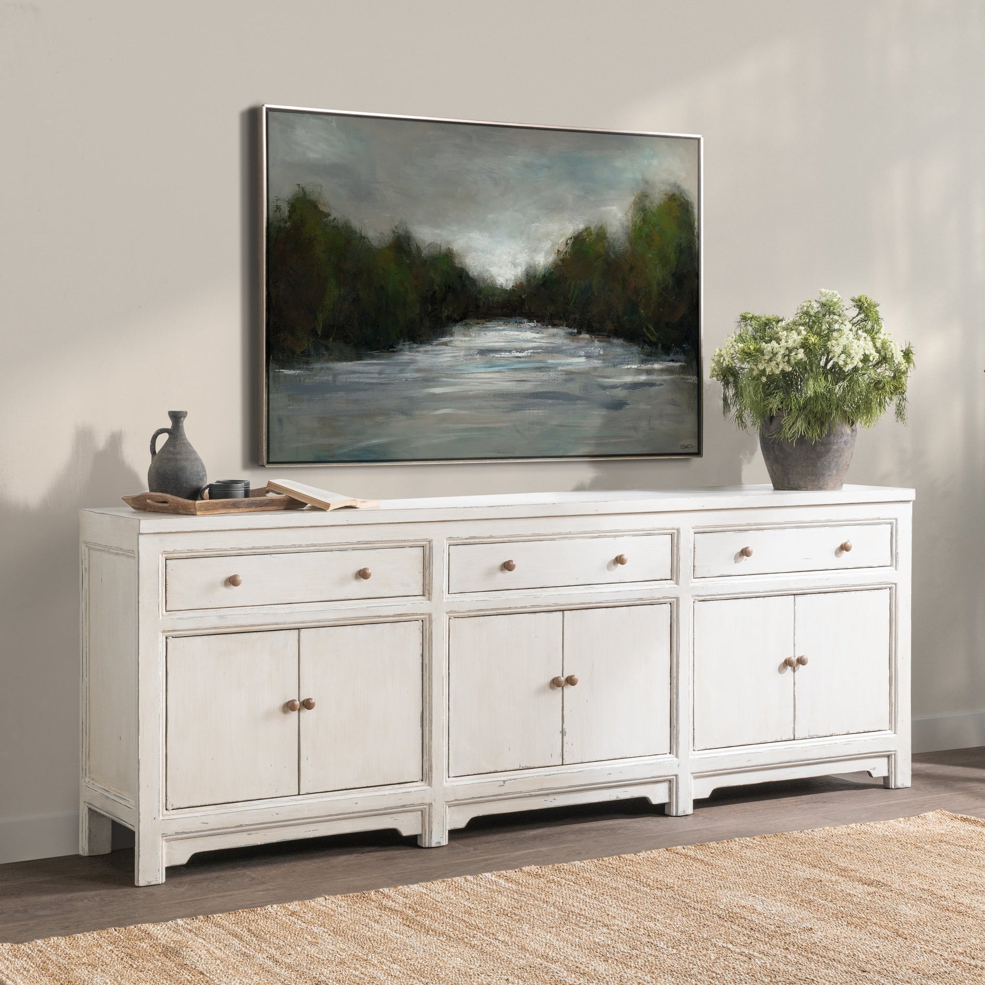 Winford 3 Drawer 6 Door Cabinet - Coastal Cream