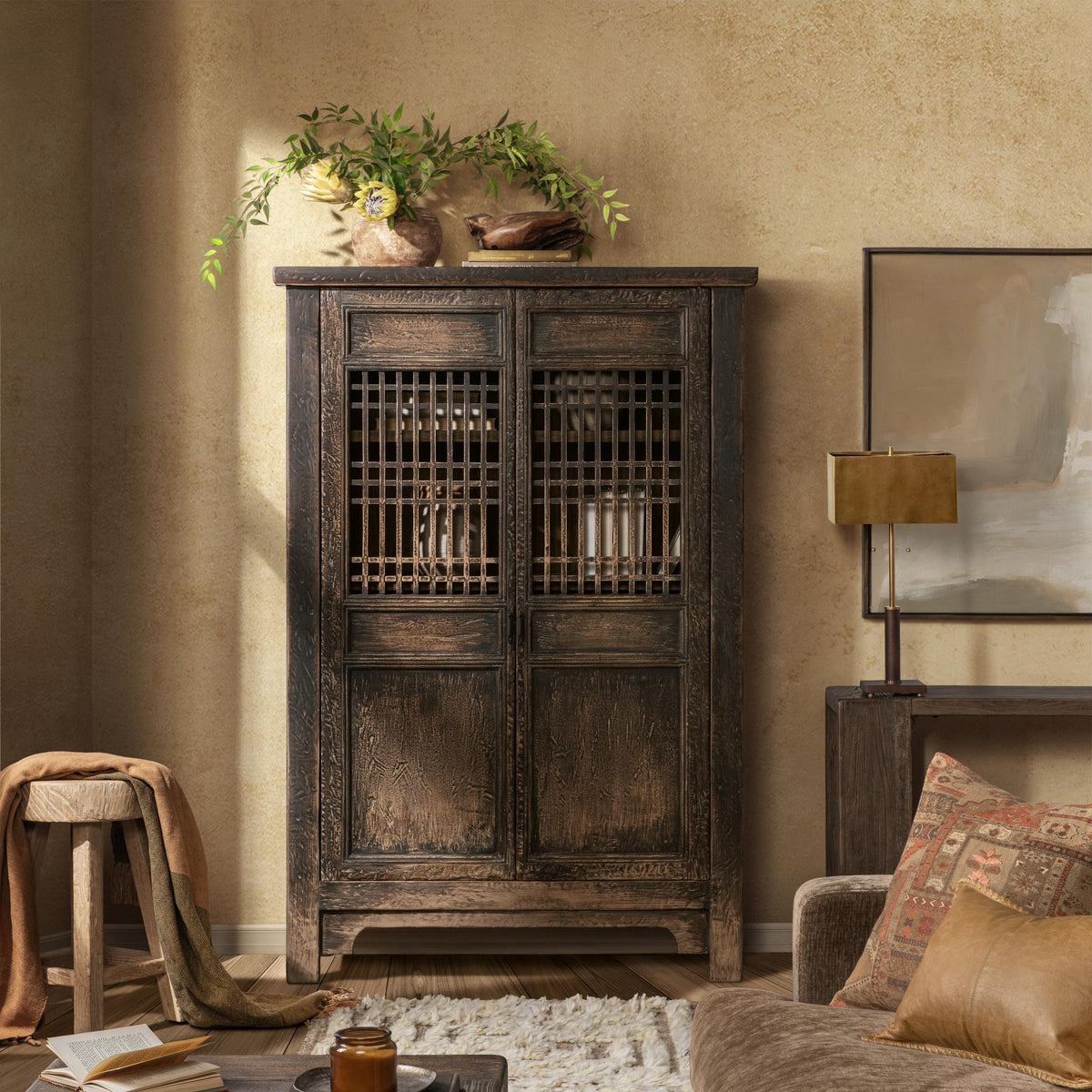 Suri Tall Cabinet - Weathered Black / 2 Door by Classic Home - view 7
