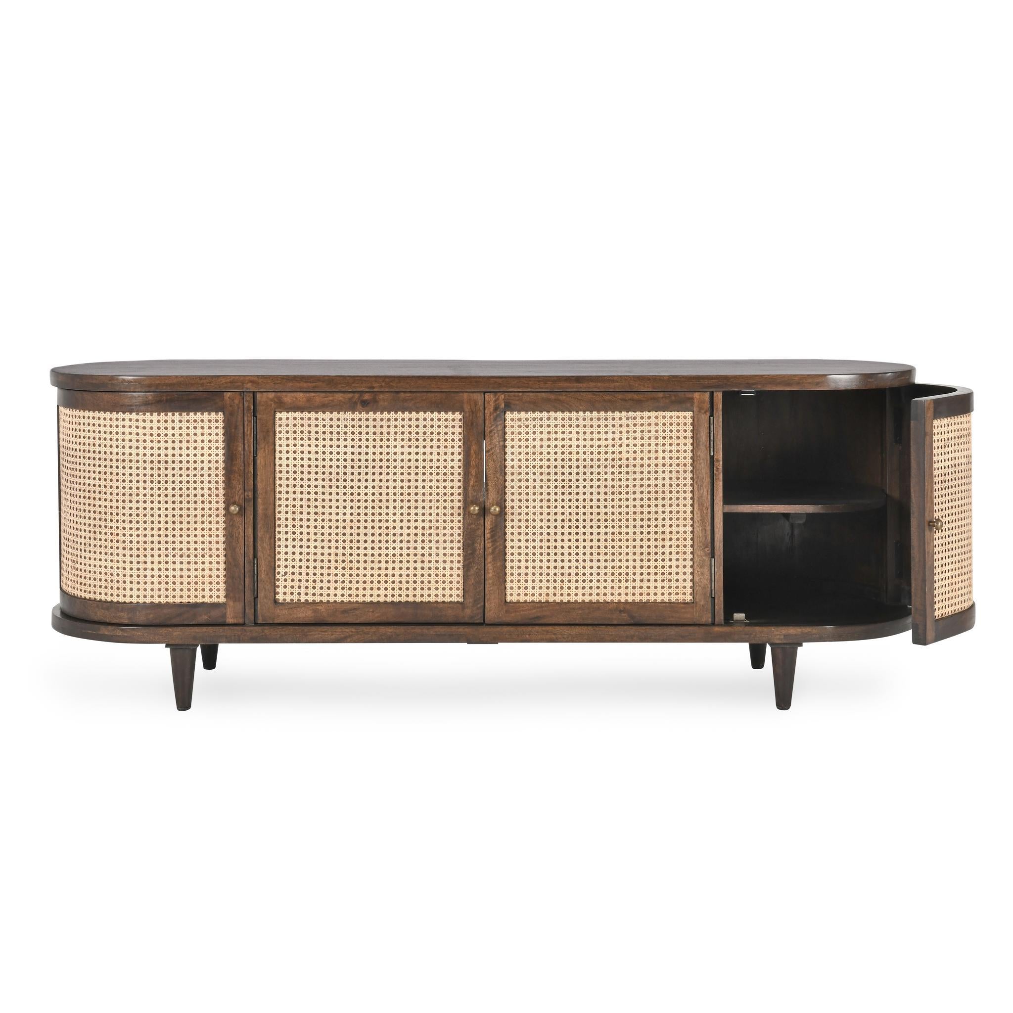 Teresa 4 Door Buffet - Walnut/Natural Brown