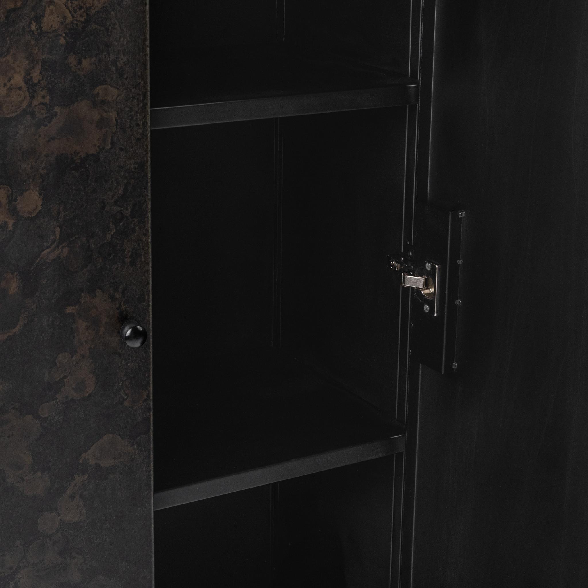 Amilio Tall Cabinet - Rust Noir