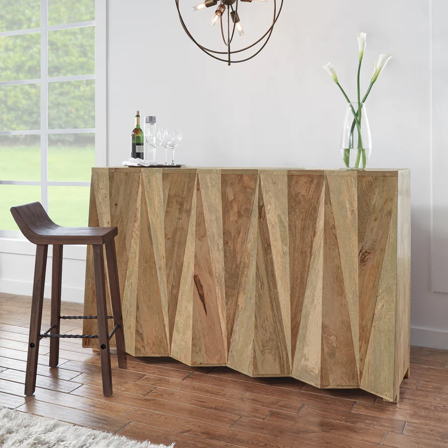 Prism Solid Wood Bar Cabinet