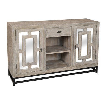 Marabella 2 Door Mirrored Wood Media Console 60"