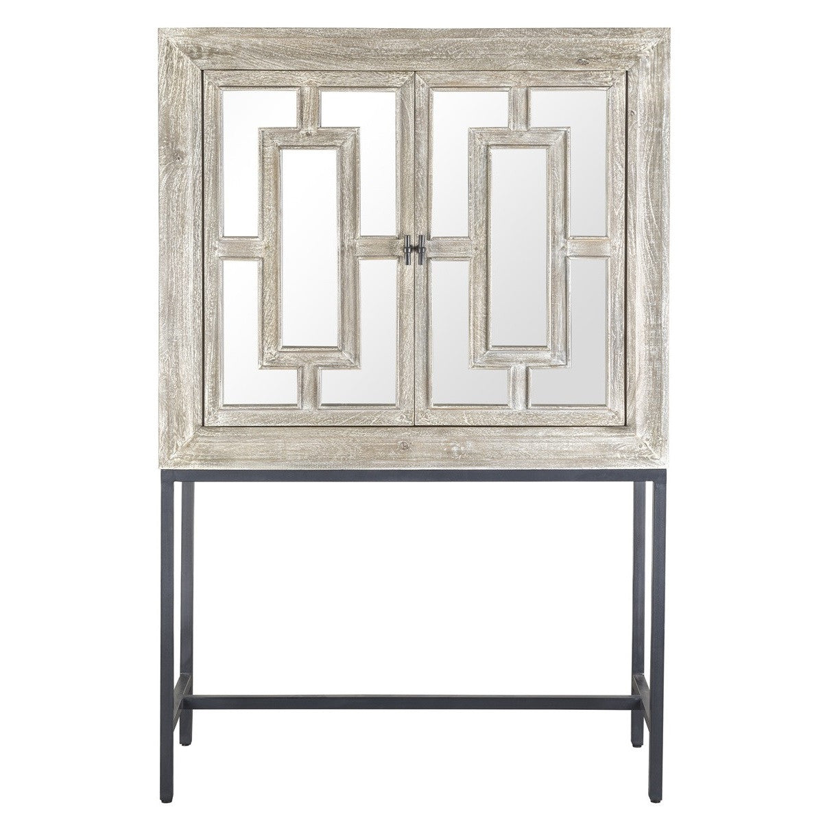 Marabella Mirrored Wood Wine Cabinet