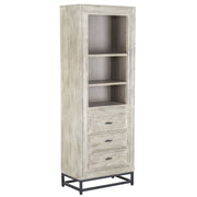 Marabella Solid Wood 3-Drawer Whitewash Bookcase