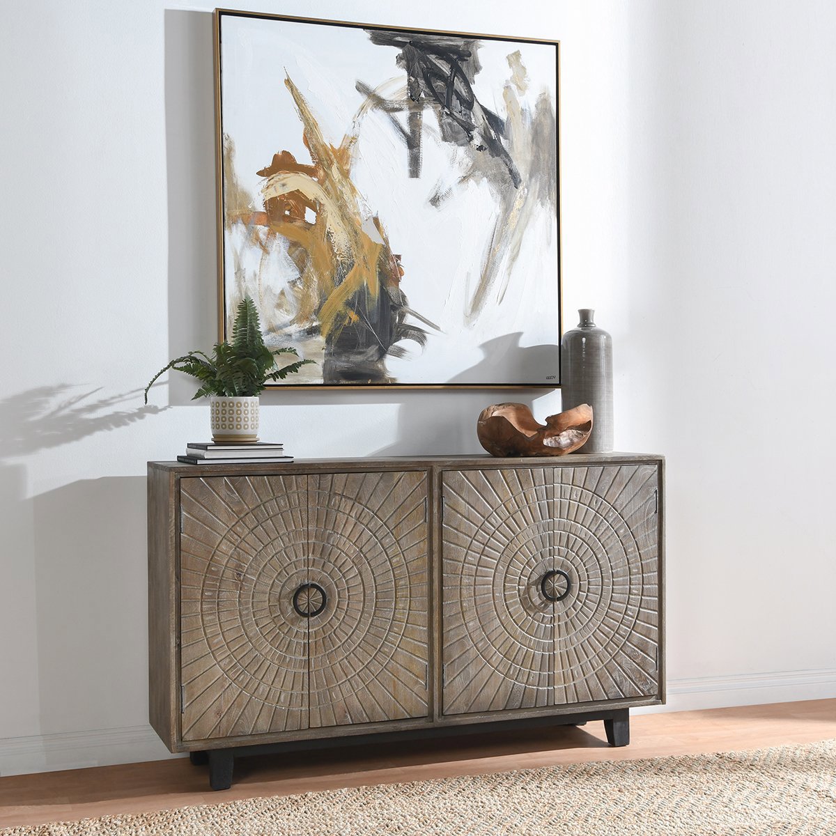Vivienne 4 Door Cabinet - Distressed Taupe