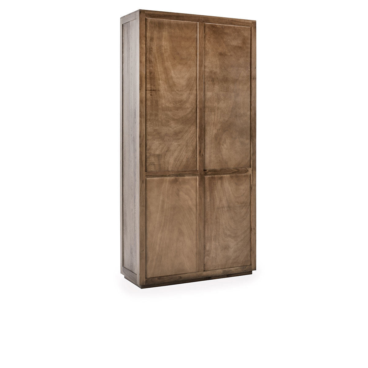 Amy Oak Wood 2 Glass Door Tall Curio Cabinet 91"
