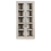 Amy Oak Wood 2 Glass Door Tall Curio Cabinet 91"-White Wash