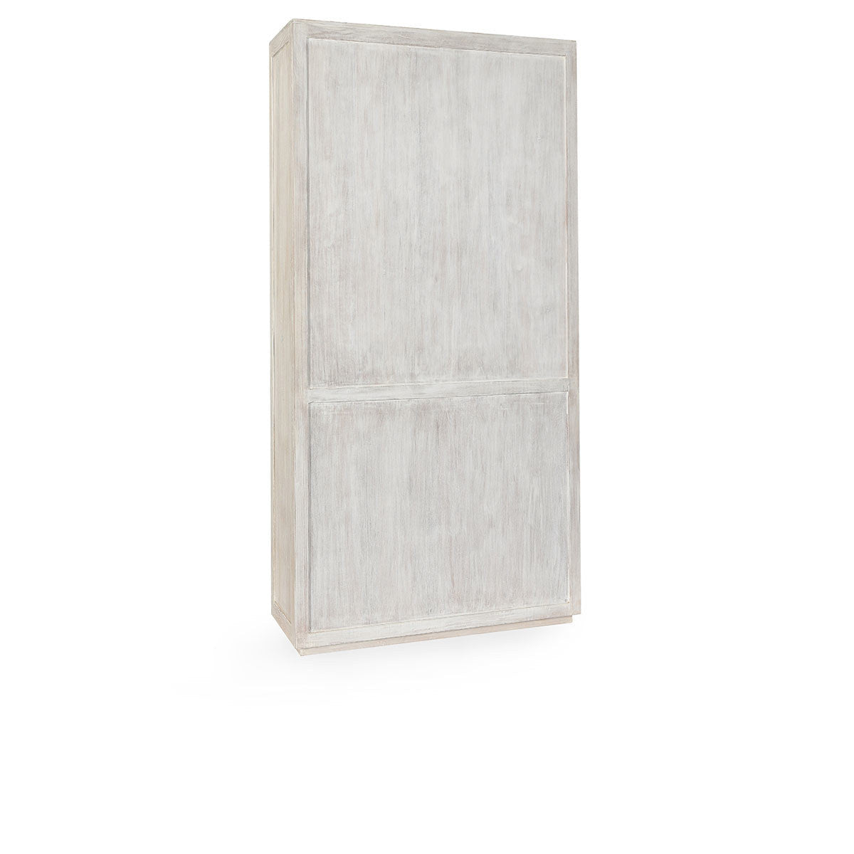 Amy Oak Wood 2 Glass Door Tall Curio Cabinet 91"-White Wash