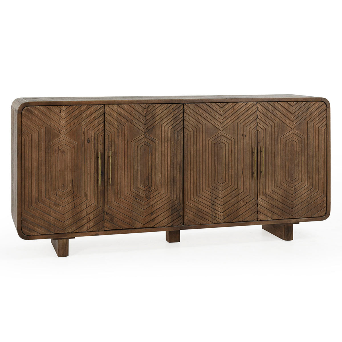 Holmes 4 Door Buffet - Artisan Brown - Light Brown