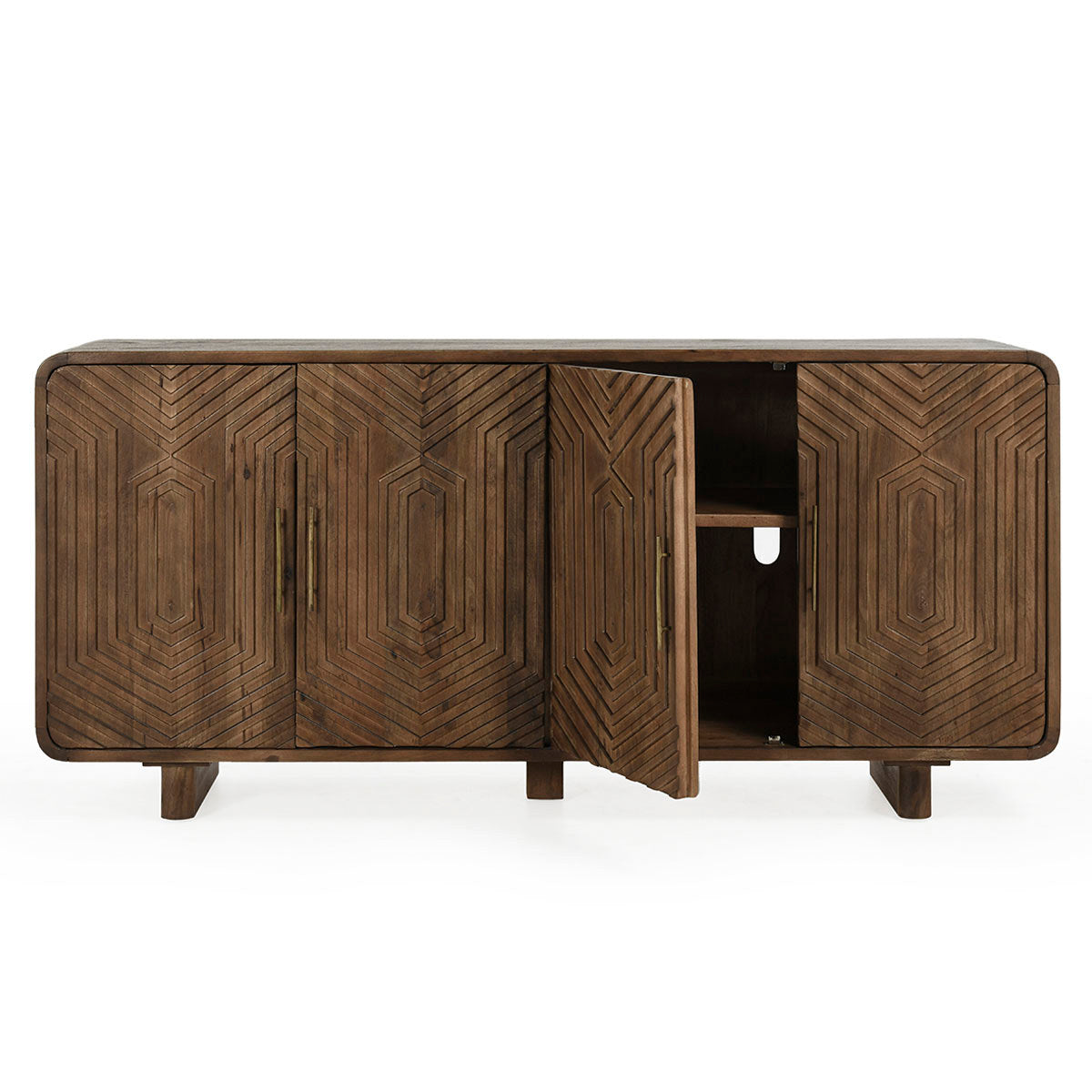 Holmes 4 Door Buffet - Artisan Brown - Light Brown