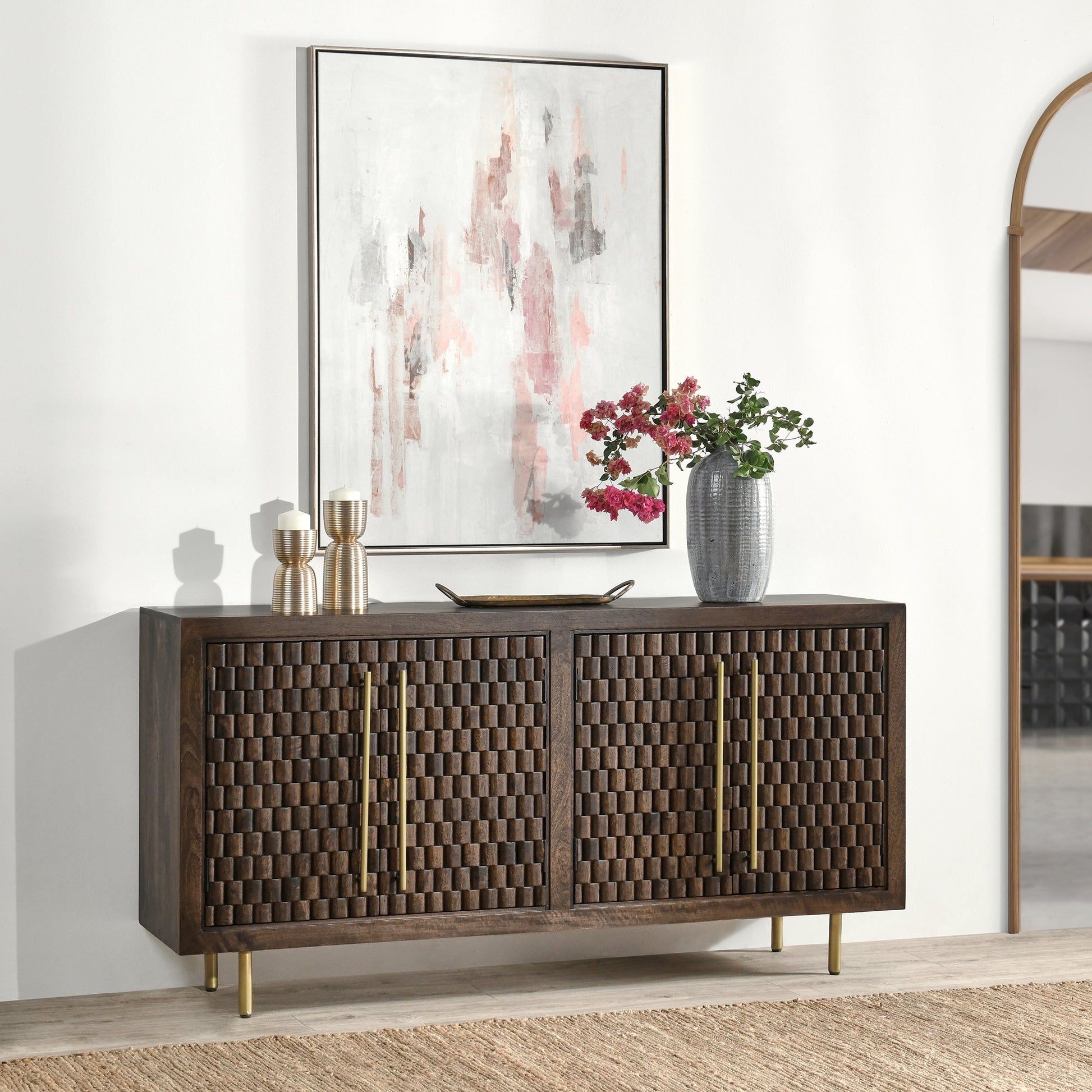 Norwood 4 Door Buffet - Bark Brown