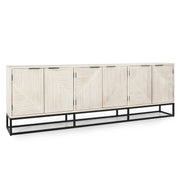 Flint 6 Door Cabinet - Coastal White - White Wash