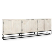 Finn Carved Solid Wood 6 Door Large Sideboard 108"