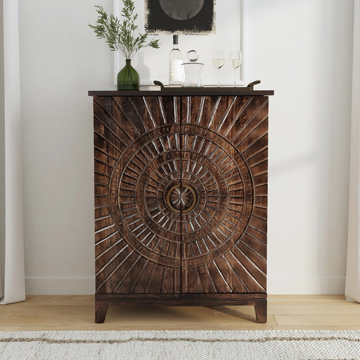 Vivienne Solid Wood Bar Cabinet
