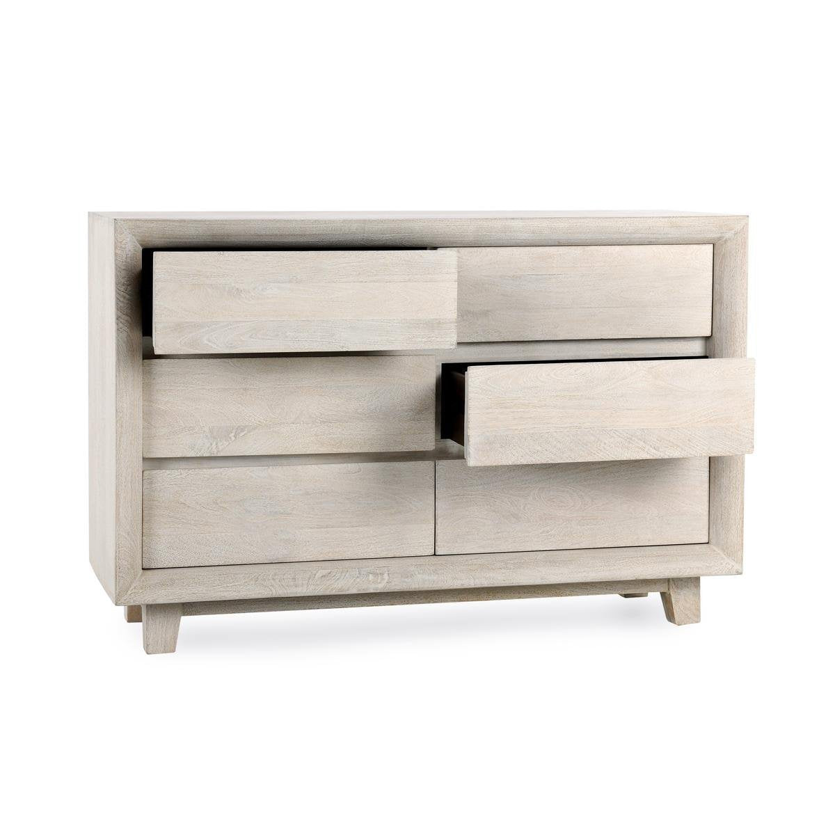 Reece 6 Drawer Dresser - Seashell White - Sand