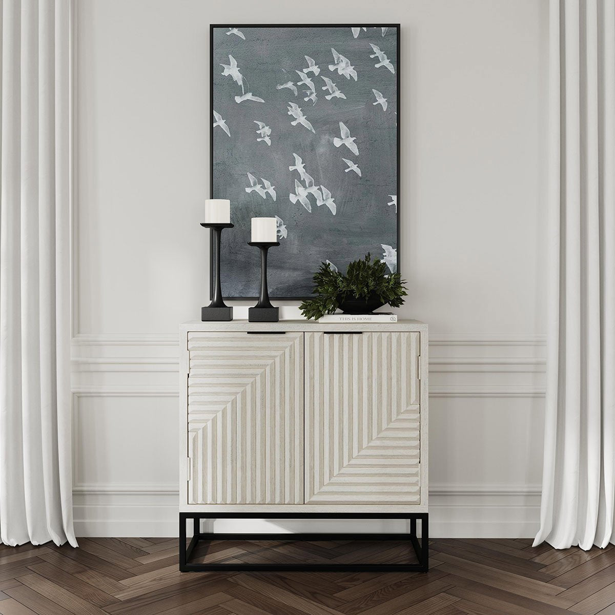 Flint 2 Door Cabinet - Coastal White