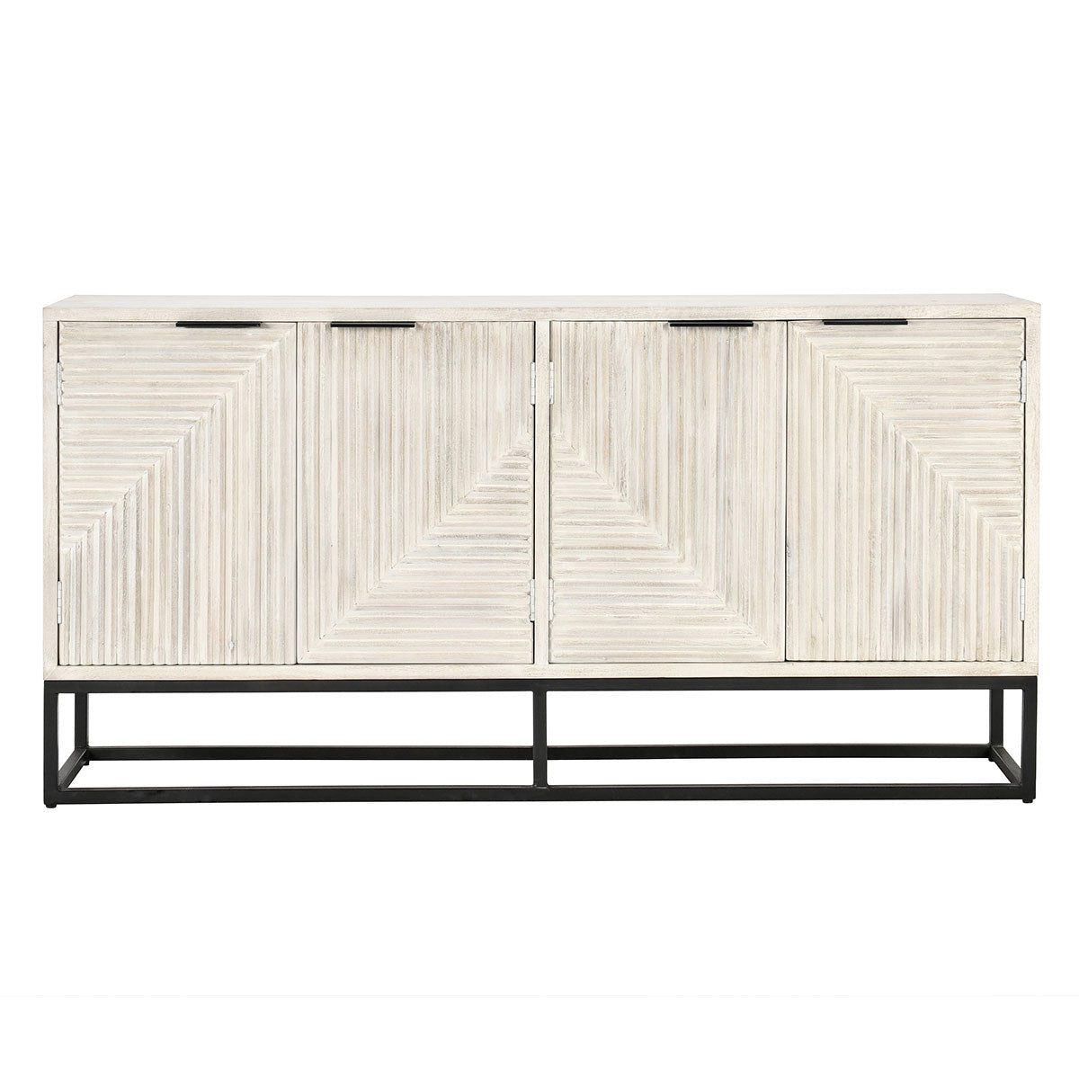 Finn Carved Solid Wood 4 Door Sideboard 72"