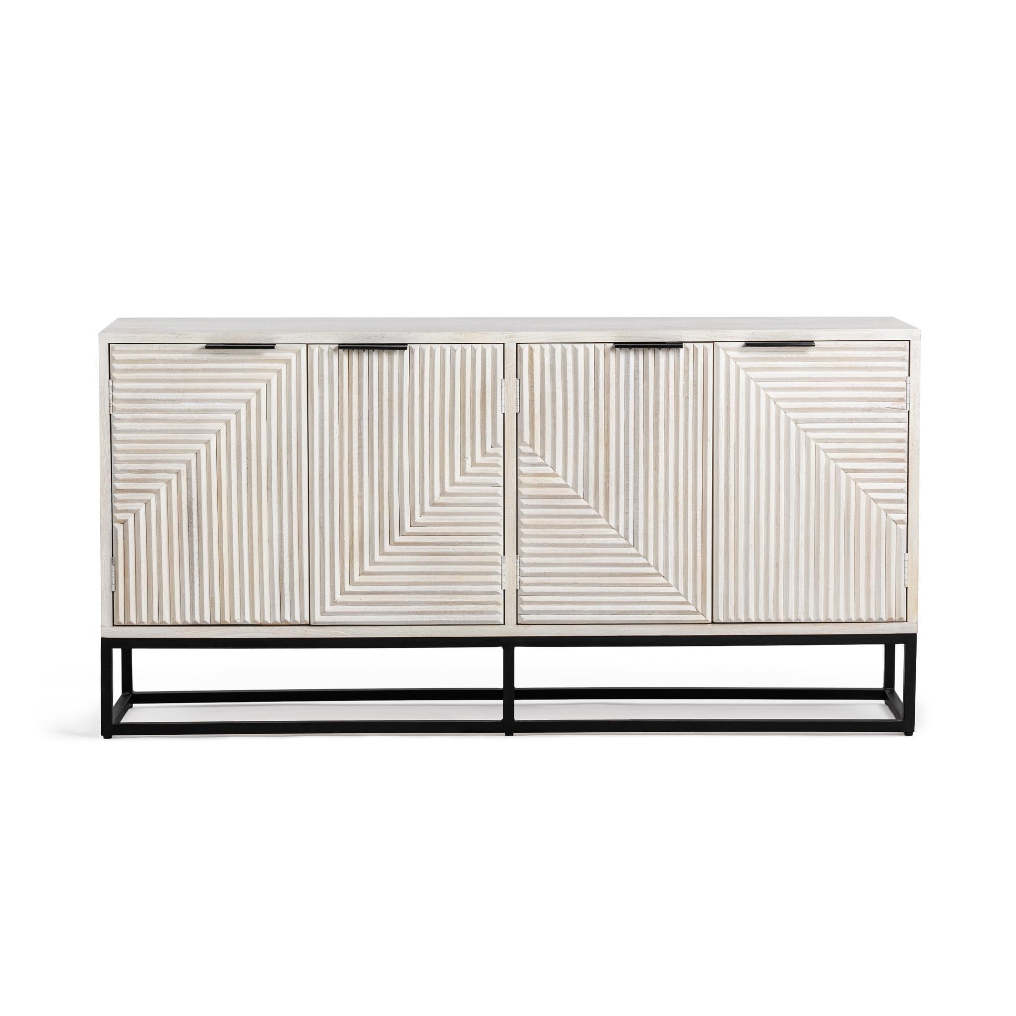 Flint 4 Door Cabinet - Coastal White