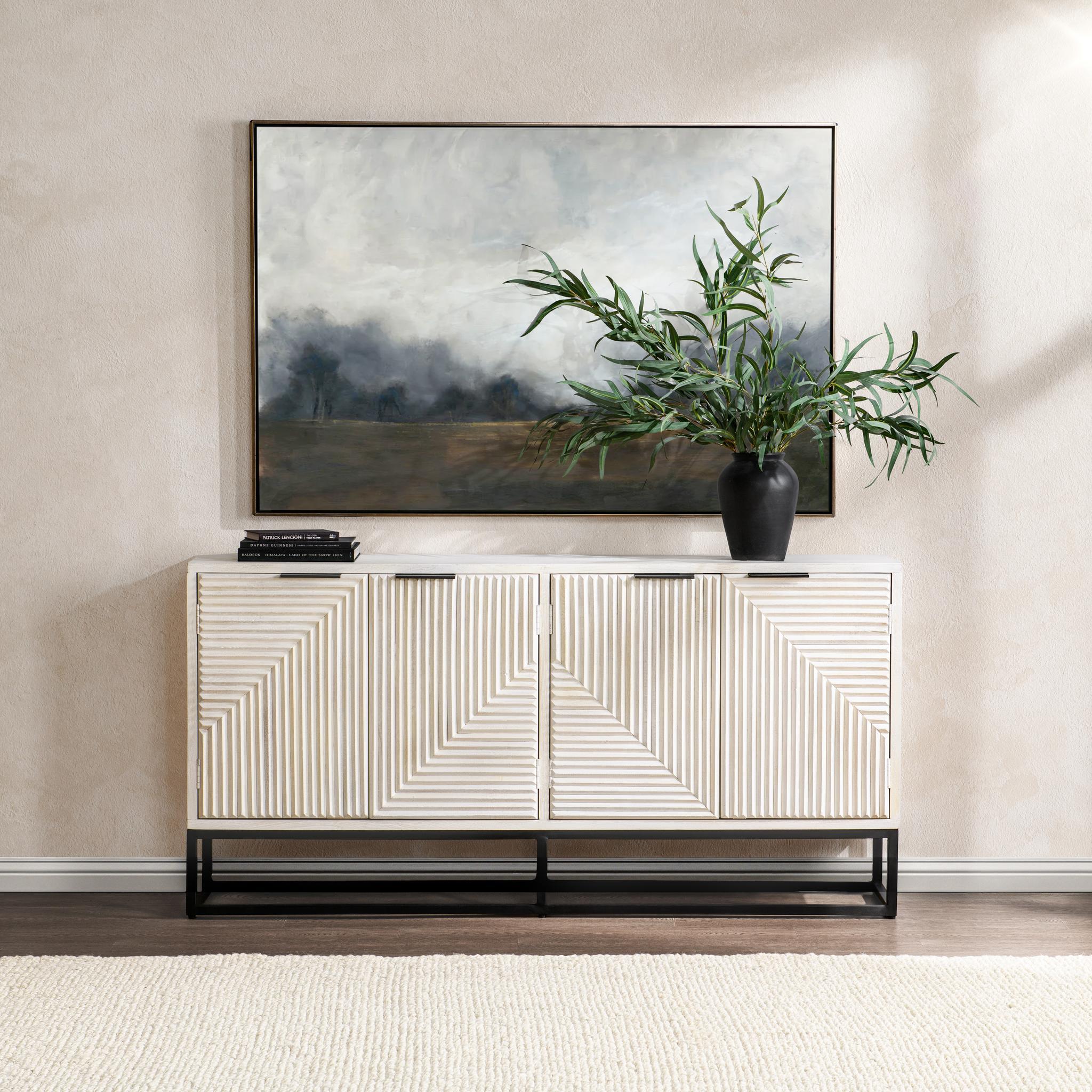 Flint 4 Door Cabinet - Coastal White