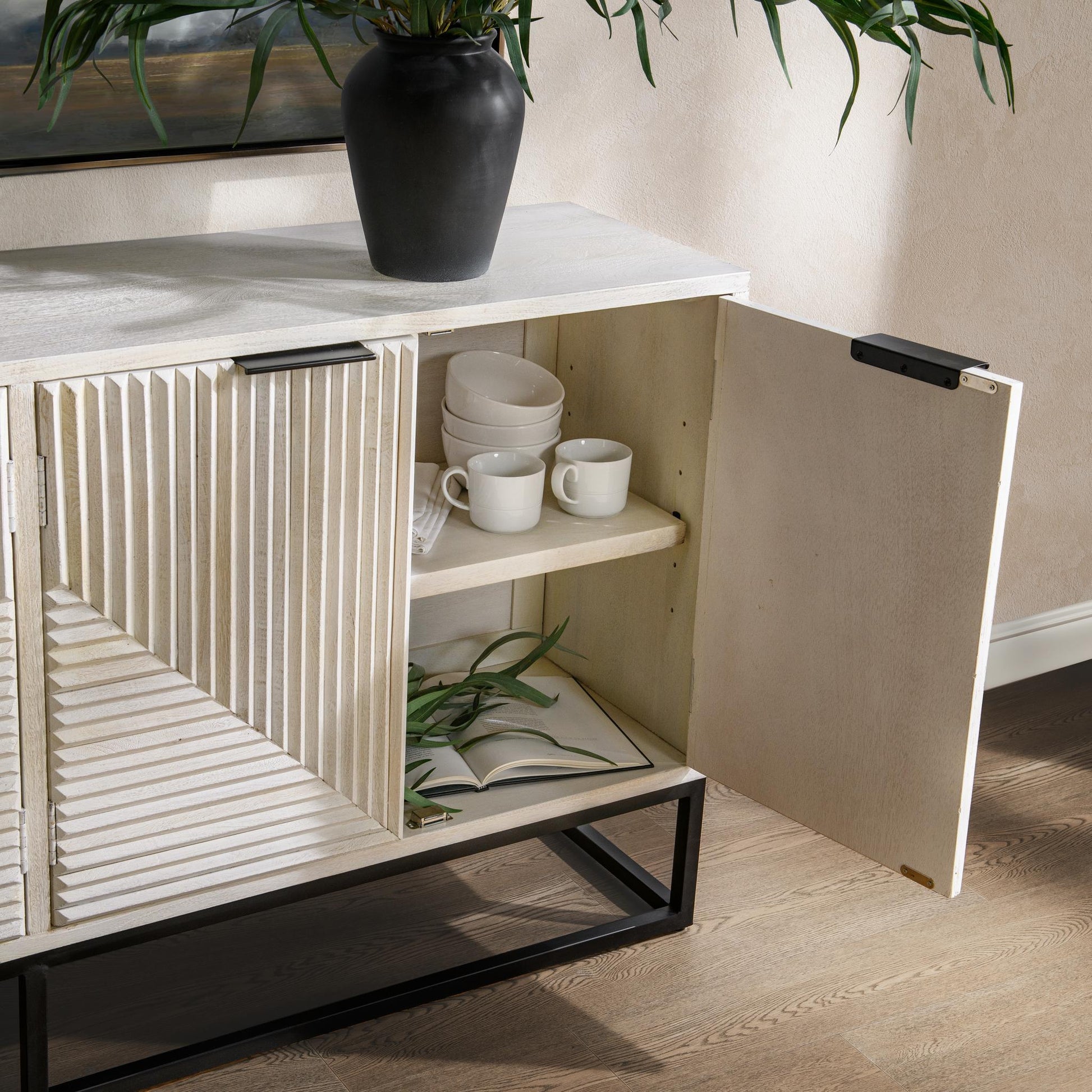 Flint 4 Door Cabinet - Coastal White