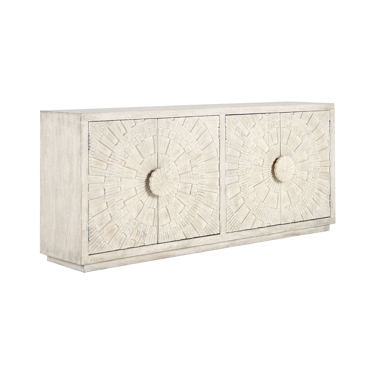 Apollo 4 Door Cabinet - Coastal White - White Wash