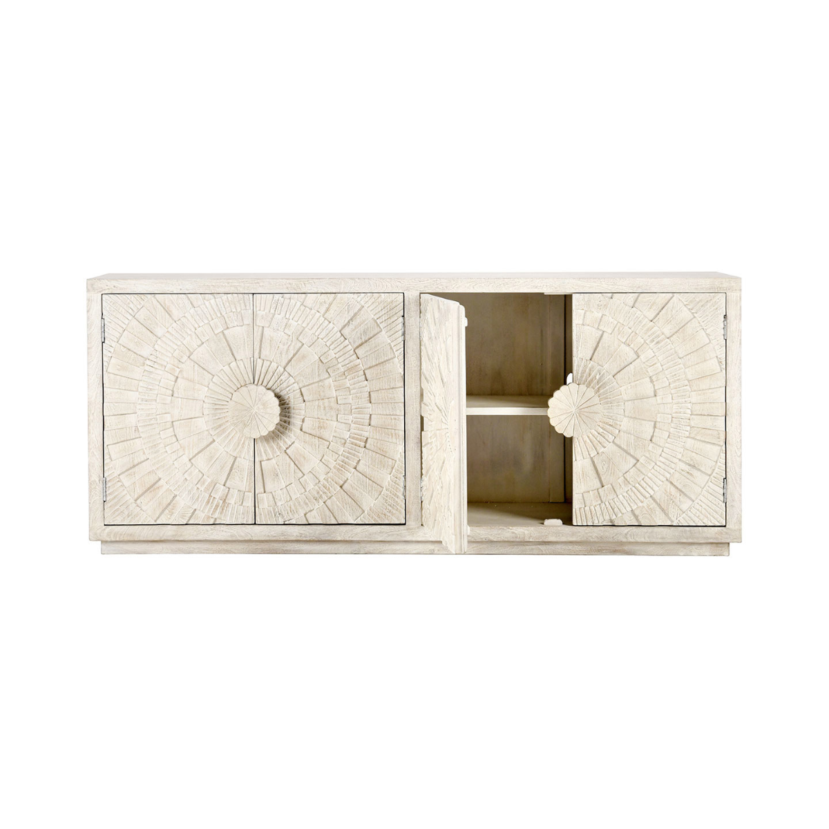 Apollo 4 Door Cabinet - Coastal White - White Wash