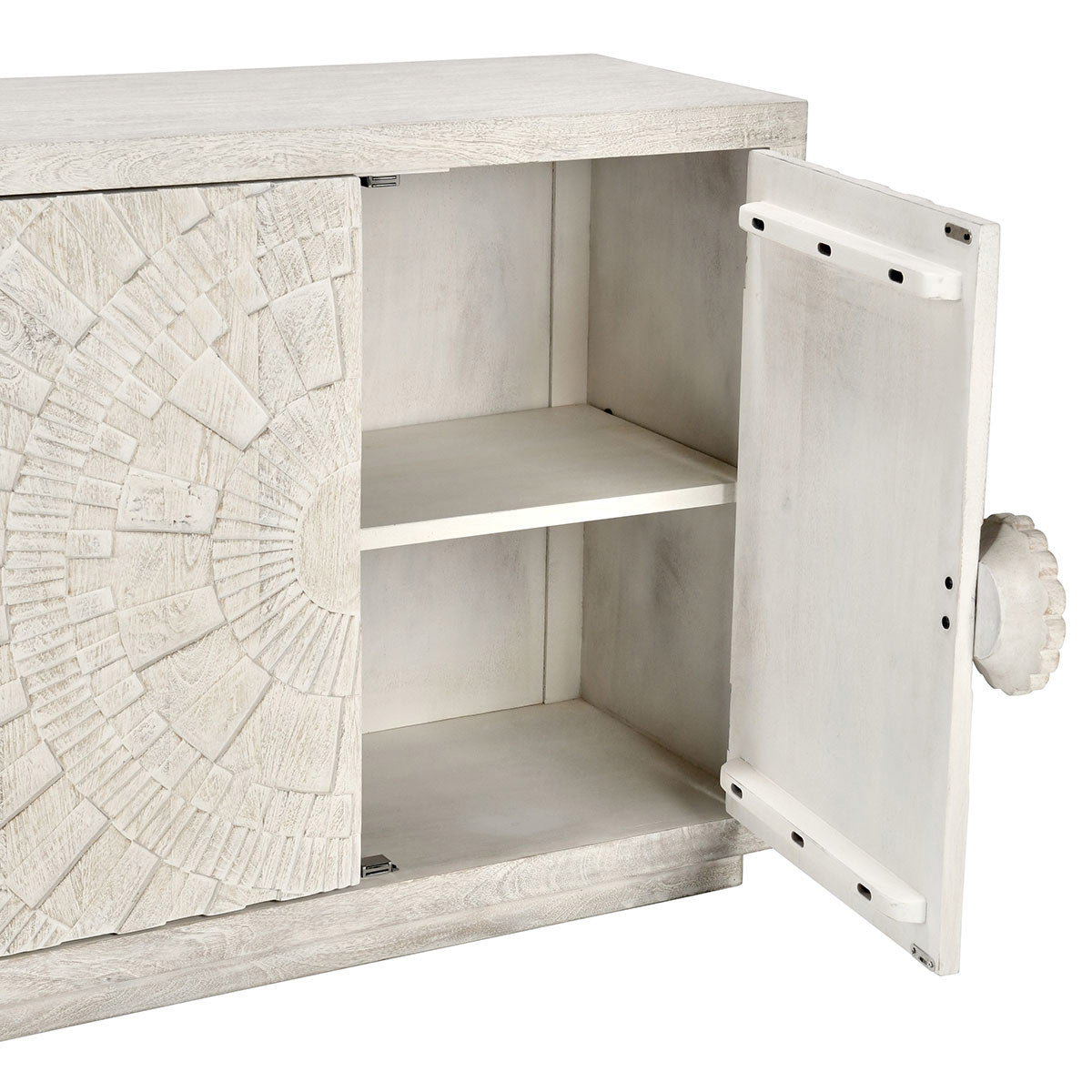 Apollo 4 Door Cabinet - Coastal White - White Wash