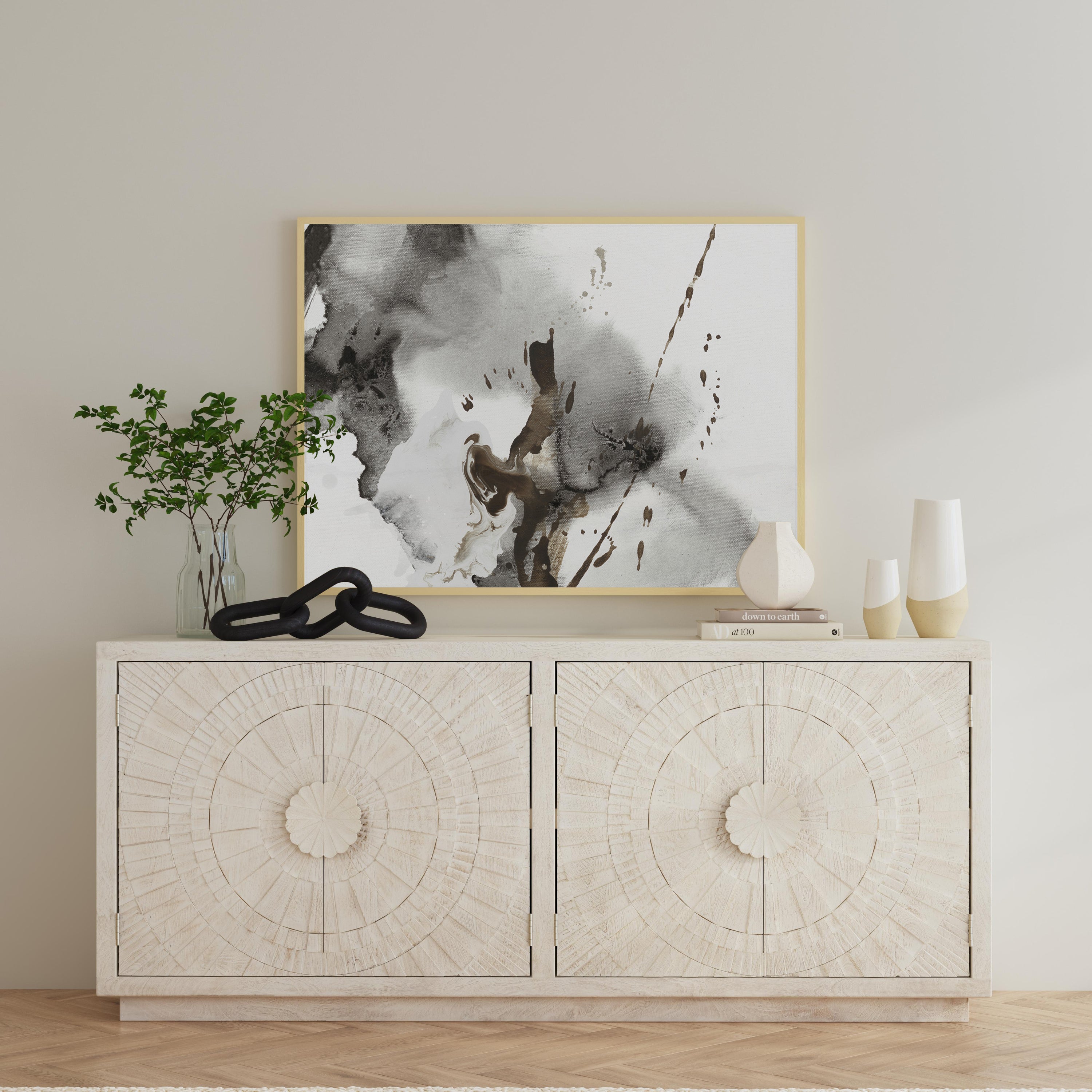 Apollo 4 Door Cabinet - Coastal White - White Wash