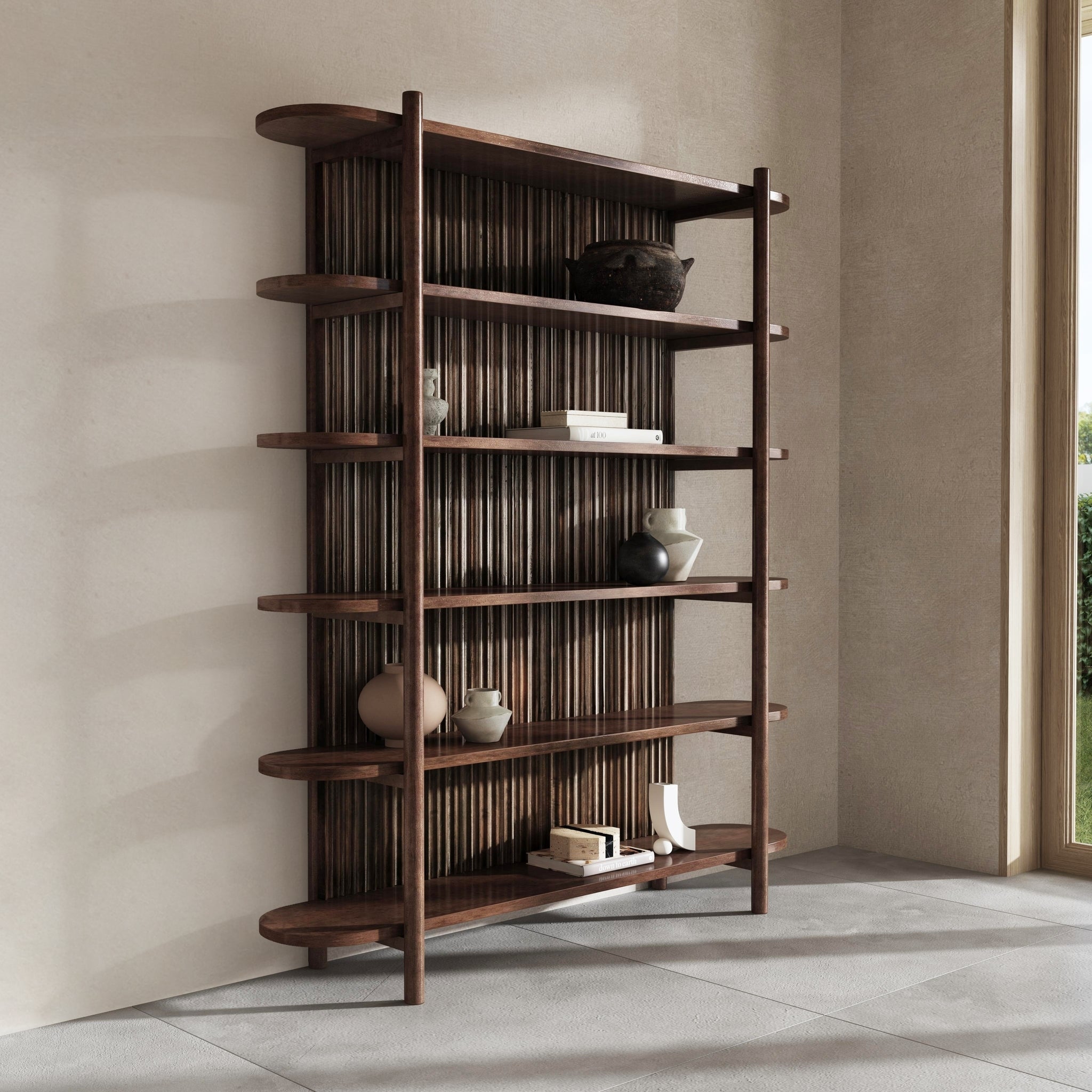 Redford Bookcase - Bark Brown