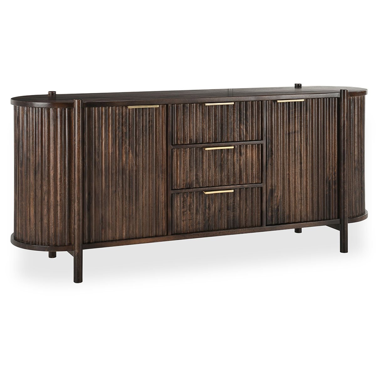 Redford 3 Drawer 2 Door Cabinet - Bark Brown
