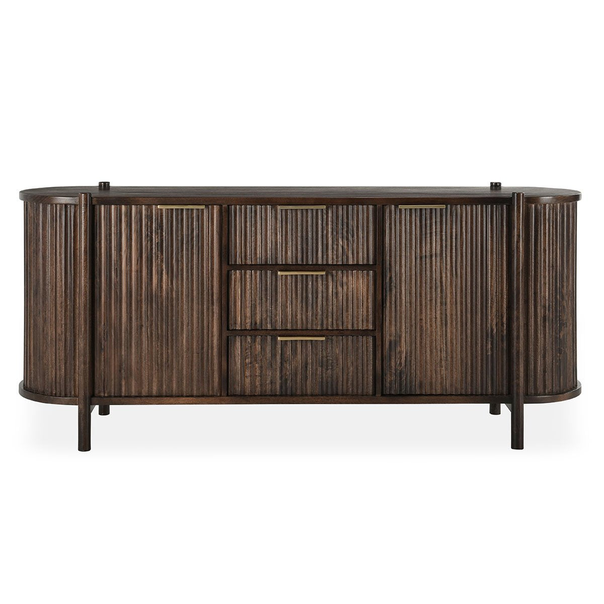 Redford 3 Drawer 2 Door Cabinet - Bark Brown