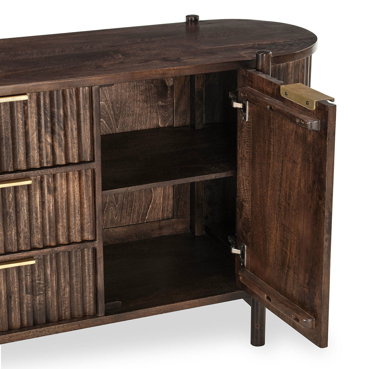 Redford 3 Drawer 2 Door Cabinet - Bark Brown