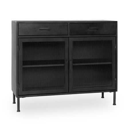 Nore Metal/Glass 2Dwr 2Dr Cabinet