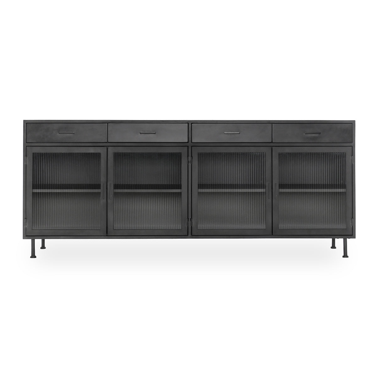 Nore 4 Drawer 4 Door Cabinet - Black