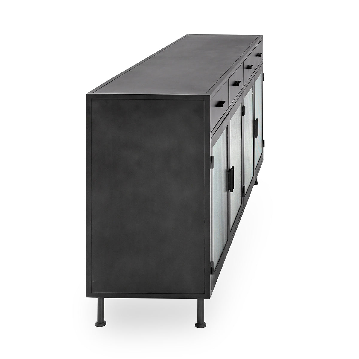Nore 4 Drawer 4 Door Cabinet - Black