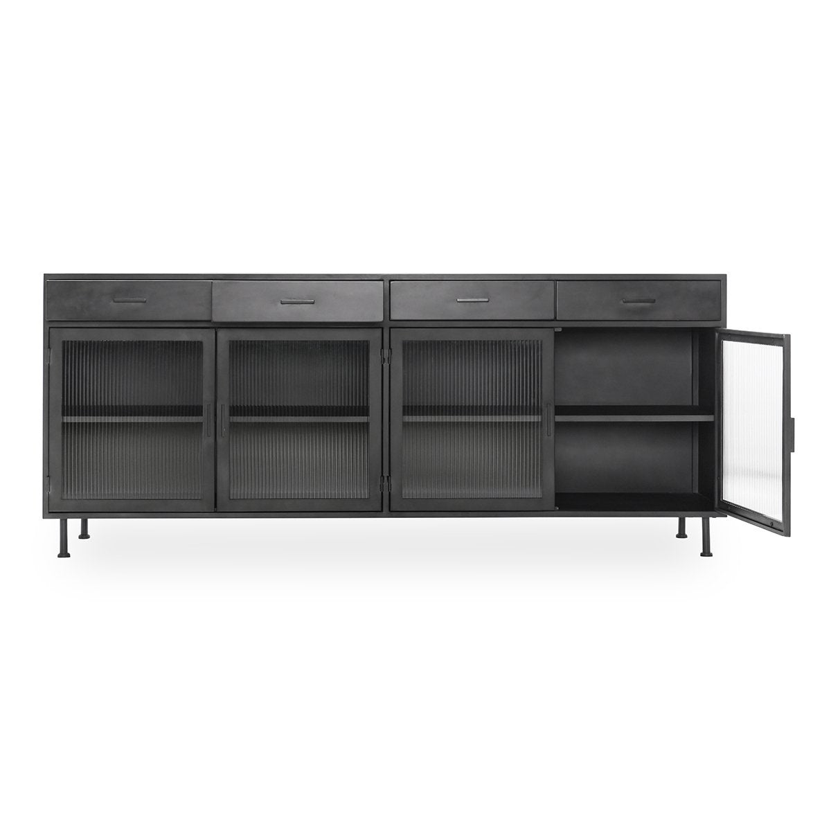 Nore 4 Drawer 4 Door Cabinet - Black