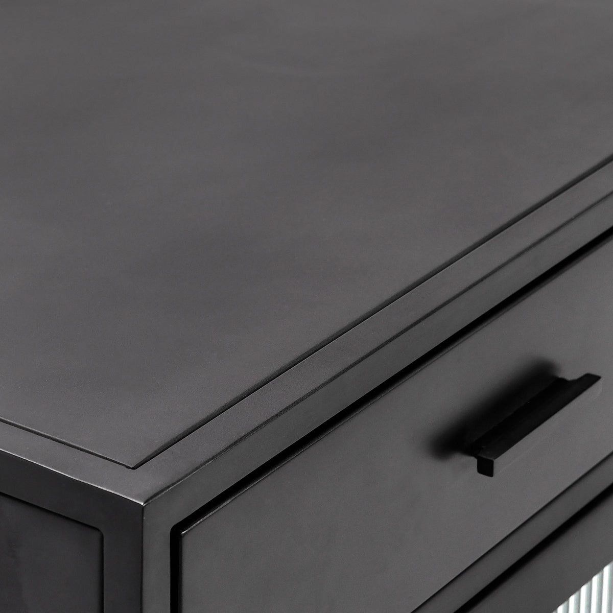 Nore 4 Drawer 4 Door Cabinet - Black