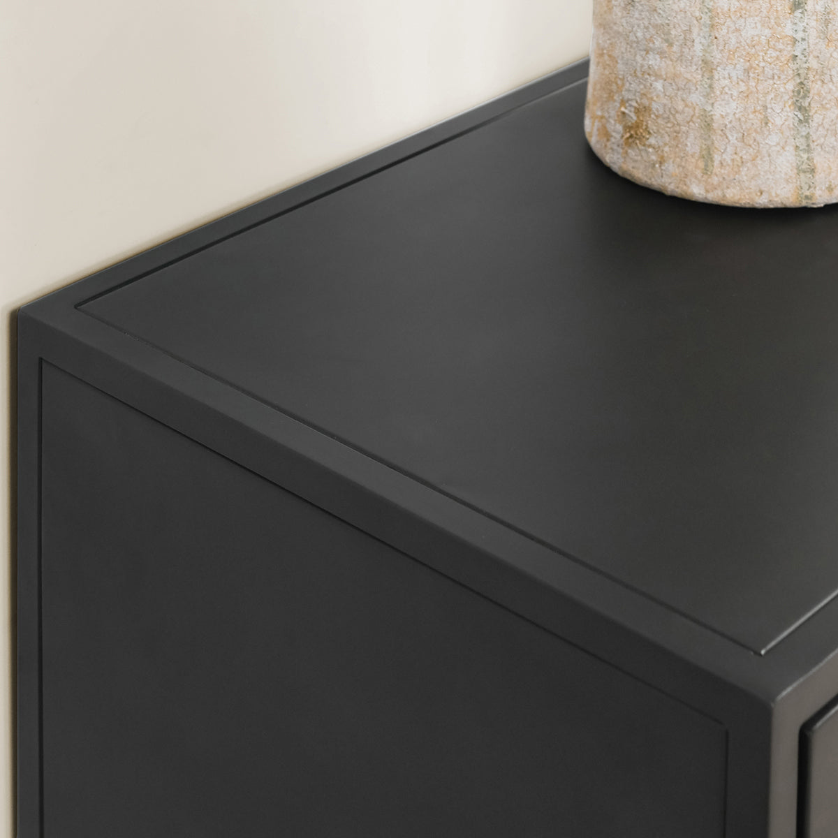 Nore 4 Drawer 4 Door Cabinet - Black
