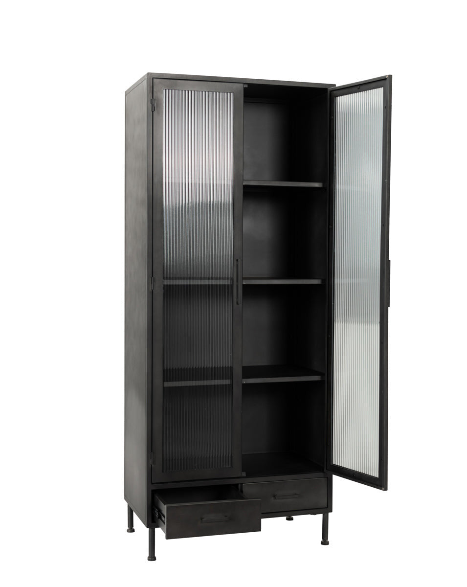 Nore Metal/Glass 2Dr 2Dwr Tall Cabinet