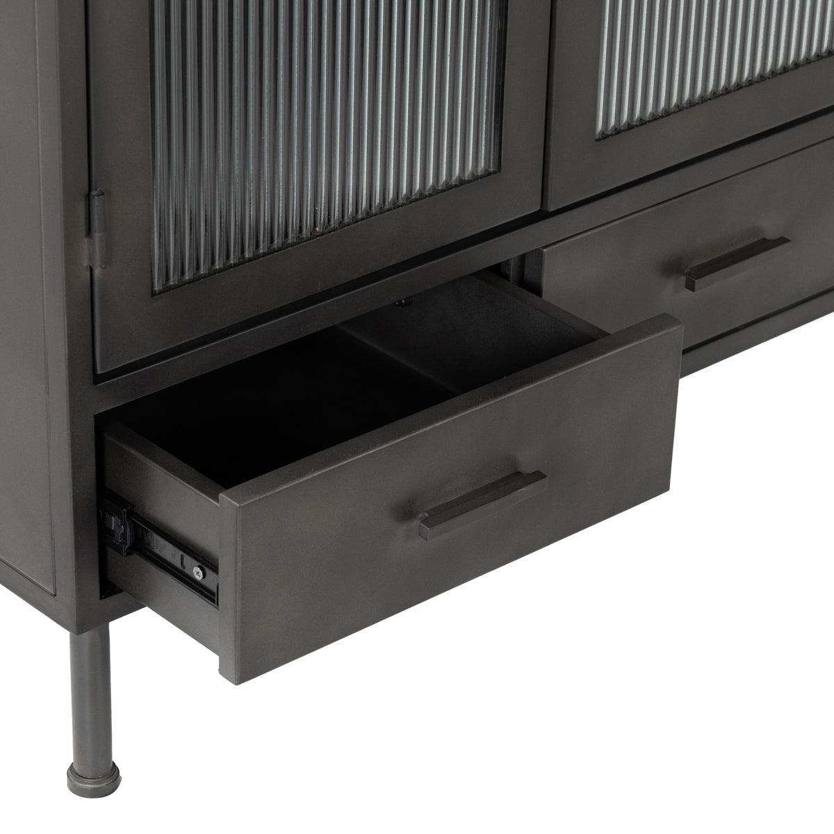 Nore Metal/Glass 2Dr 2Dwr Tall Cabinet