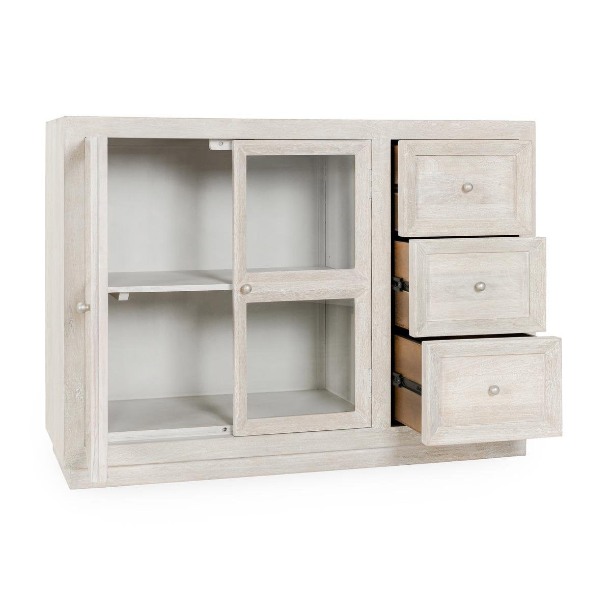 Isha Solid Wood 3 Dwr 2 Dr Cabinet