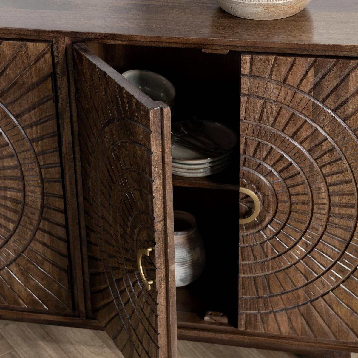 Vivienne 4 Door Buffet - Bark Brown