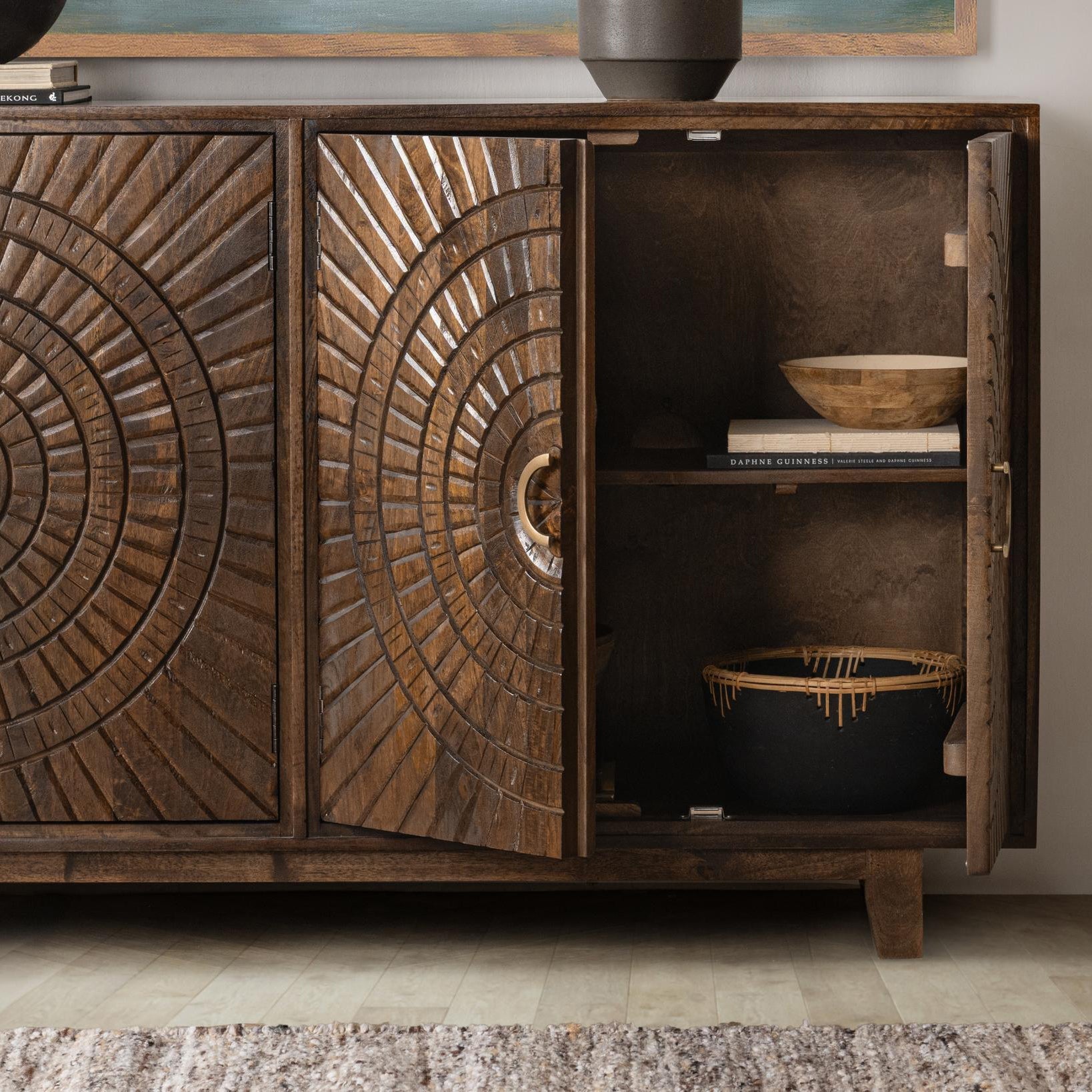 Vivienne 4 Door Buffet - Bark Brown