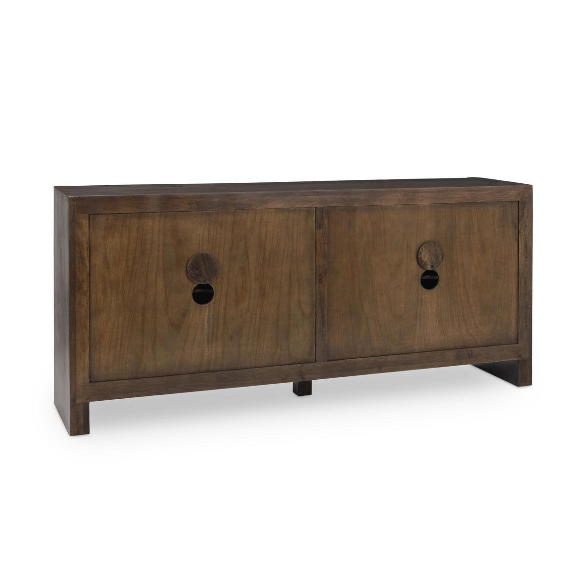 Ledro Solid Wood 4Dr Cabinet - Dark Brown